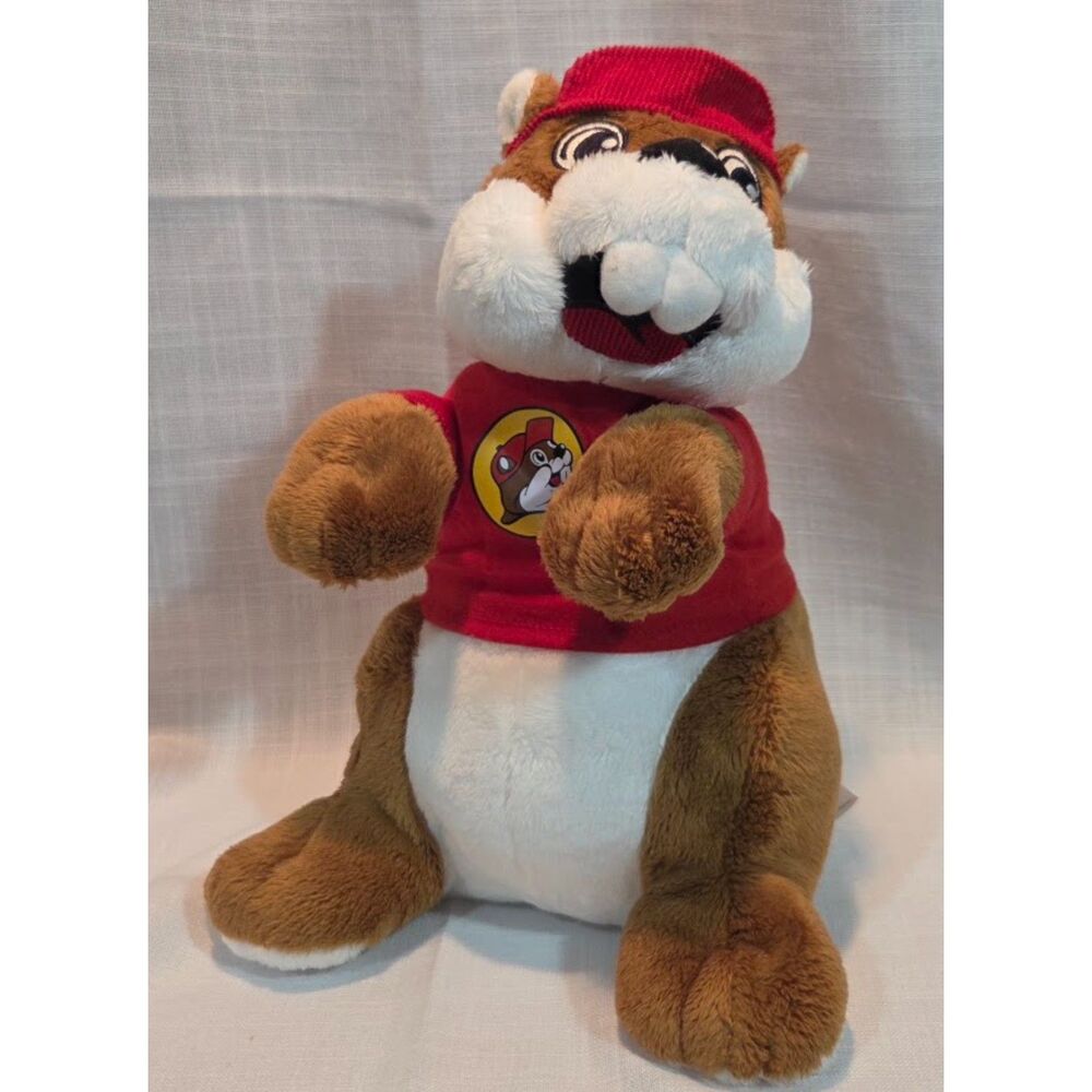Buc-ee’s Beaver Plush Stuffed Animal Red Shirt Hat Texas Travel Souvenir